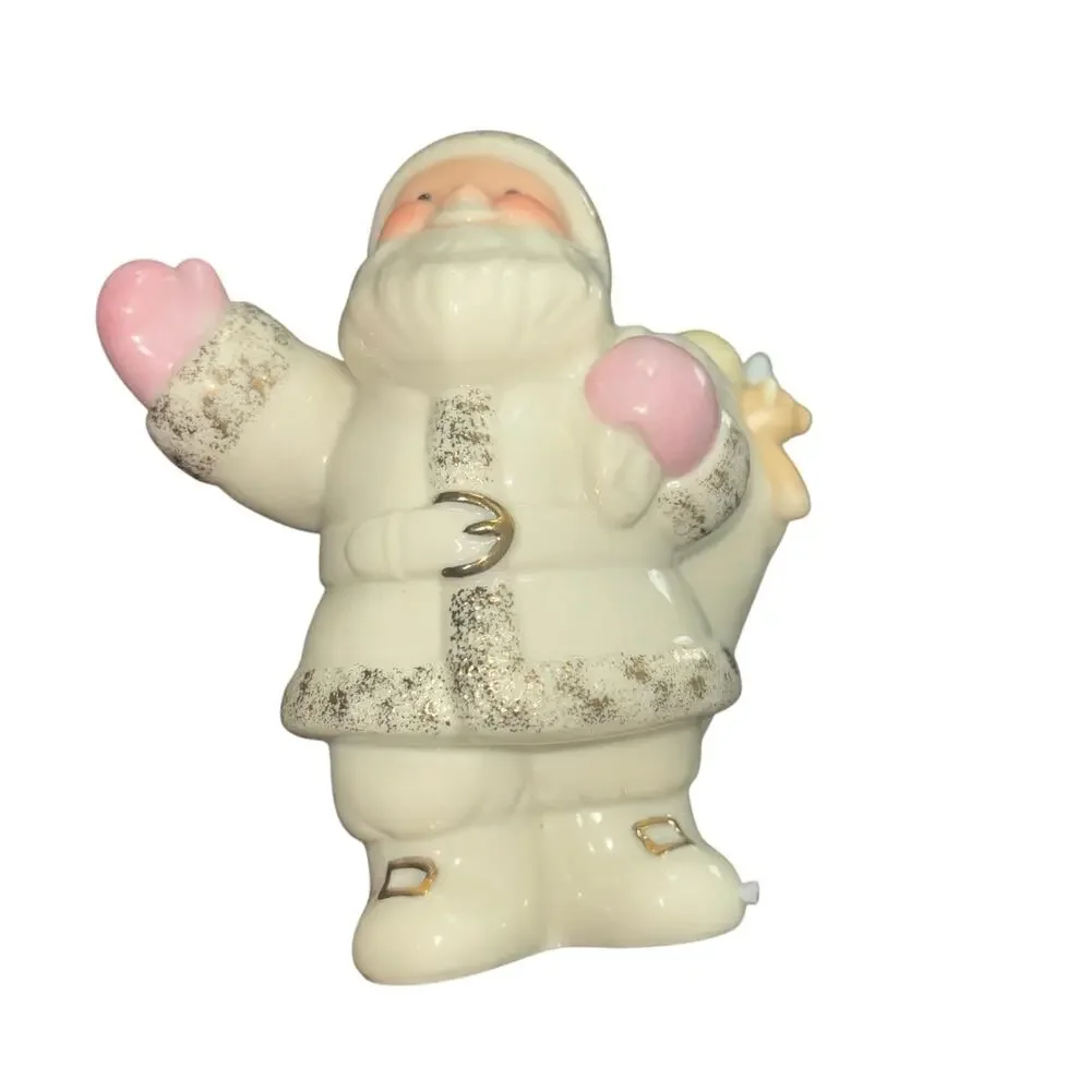 2000 Lenox Christmas Ornament Santa Cream Gold Collectible 4”
